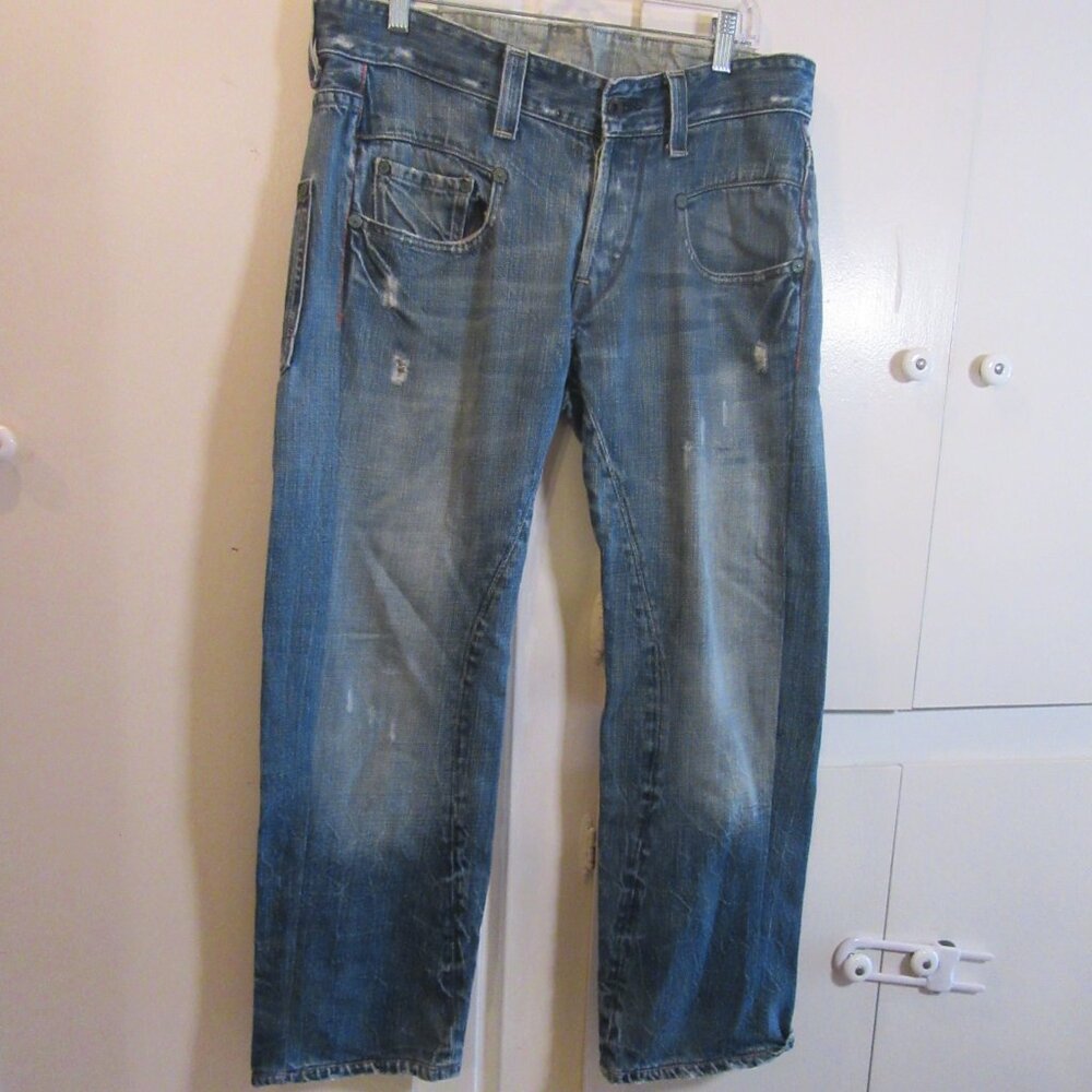 G-Star Raw Men's Blue Straight Denim Jeans Size 30 Inseam 28.5 (tag says 32)